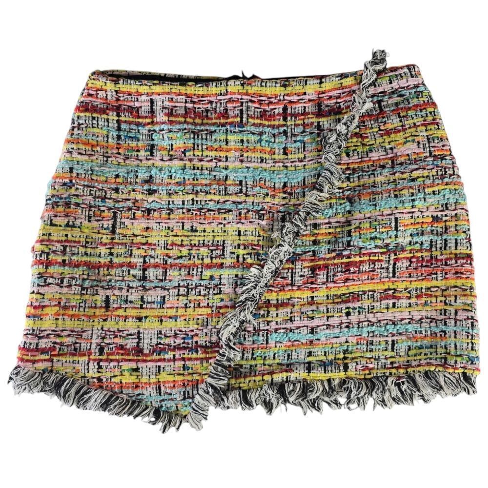 Forever 21 Asymmetrical Blue Red Mini Skirt